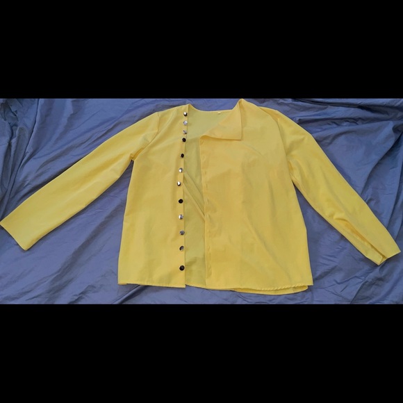 Canary yellow button up shirt - Picture 1 of 4